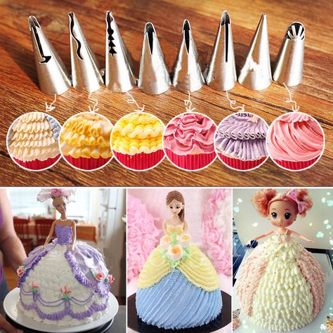 Piping Nozzles Flower Icing 7pcs Stainless Steel Tips Pastry Cake Baking Tool in Home, Furniture & DIY, Cookware, Dining & Bar, Baking Accs. & Cake Decorating | eBay! Diy Icing, Flower Icing, Cupcake Piping, Piping Nozzles, Icing Nozzles, Icing Piping Nozzles, Cake Piping, Icing Piping, Icing Tips