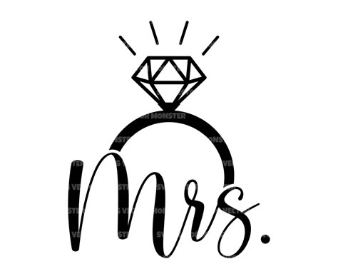 Mrs Tattoo, Ring Svg, Best Wife Ever, Bride Svg, Cricut Design Studio, Miss To Mrs, Bridal Shower Cookies, Svg Wedding, Wedding Diamond