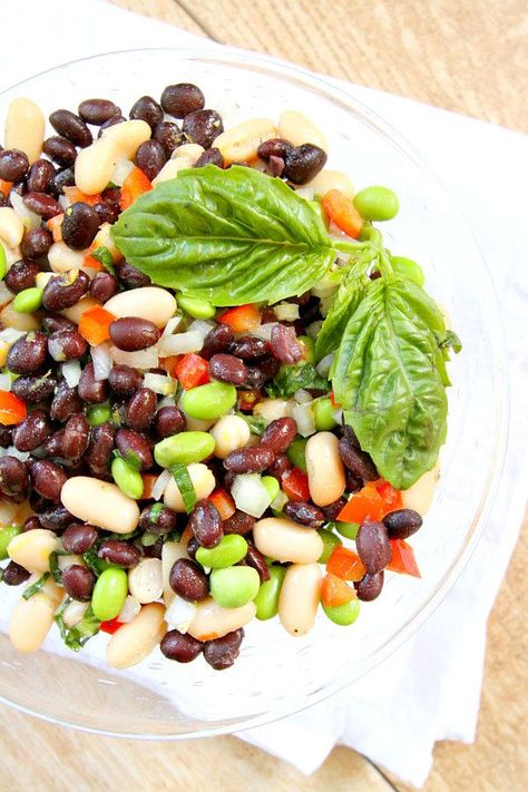 Lemon Basil Three Bean Salad Recipe Three Bean Salad Recipe, 3 Bean Salad, Bean Salads, Bean Dishes, Healthy Christmas Recipes, Bean Salad Recipe, Three Bean Salad, Cold Side, Bean Salad Recipes