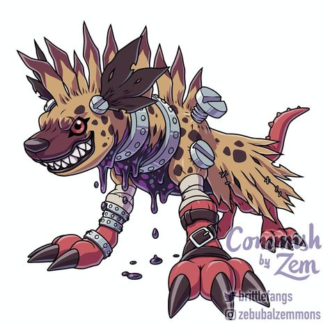 This one! this #digimon line was commissioned on just the idea of being different hyenas for each level and becoming a dark hero or… | Instagram Omnimon Digimon, Digimon Fakemon, Digimon Pokemon Fusion, Fake Digimon, Diaboromon Digimon, Dragon Wyvern, Digimon Oc, Digimon Fanmade, Digimon Survive