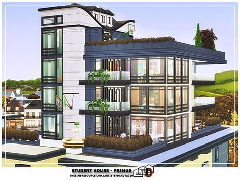 Sims 4 Student House, Sims 4 College, Sims4 Build, Sims 4 Loft, Sims Lots, Sims Builds, Student Room, Sims 4 Download, Victorian Wallpaper