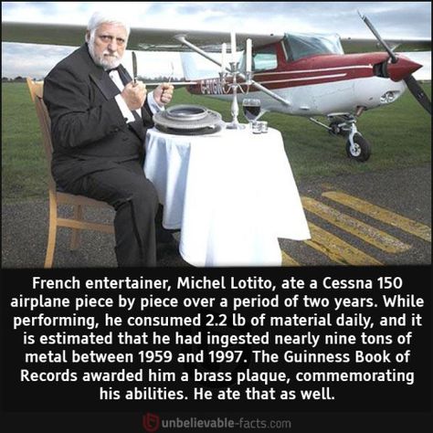 Cessna 150, Guinness Book Of World Records, Facts Funny, Creepy Facts, Guinness Book, Unbelievable Facts, Tough Guy, Life Memes, True Facts