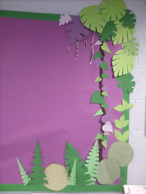 Rainforest Display Board, Amazon Rainforest Bulletin Board, Jungle Display Classroom, Rainforest Display Classroom, Rainforest Display Ks2, Rainforest Decorations Classroom Decor, Forest Theme Classroom Decorations, Rainforest Classroom Theme, Rainforest Bulletin Board