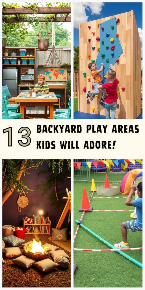 Looking to create the ultimate play area? These 13 backyard ideas will help you build a space where kids can explore, imagine, and play to their hearts’ content. Kids Play Area Ideas, Wooden Play Structures, Winter Window Boxes, Play Area Ideas, Garden Playhouse, Outdoor Play Structures, Outdoor Play Spaces, Backyard Kids, Play Area Backyard