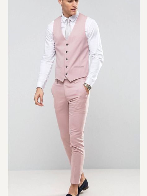 Pink And Gold Suit For Men, Blush Pink Mens Suit, Pink Semi Formal Outfit For Men, Pink And White Suit Men, Light Pink Mens Suit, Men’s Pink Suit, Pink Tuxedo Men, Pink Suit Men Wedding, Subtle Pink Wedding