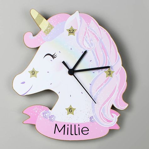 Kids Unicorn Room, Unicorn Themed Room, Unicorn Clock, Kids Wall Clock, Nursery Clock, Unicorn Room, Cute Clock, Unicorn Nursery, Unicorn Wall