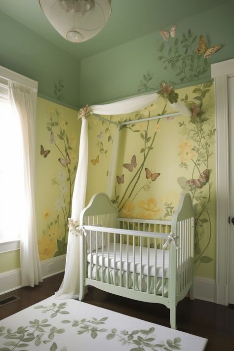 Nursery Ideas Garden Theme, Celtic Nursery Theme, Lily Of The Valley Nursery, Spring Theme Nursery, Magic Forest Nursery Theme, Flower Fairy Nursery, Best Nursery Ideas, Children’s Nursery, Summer Nursery Theme