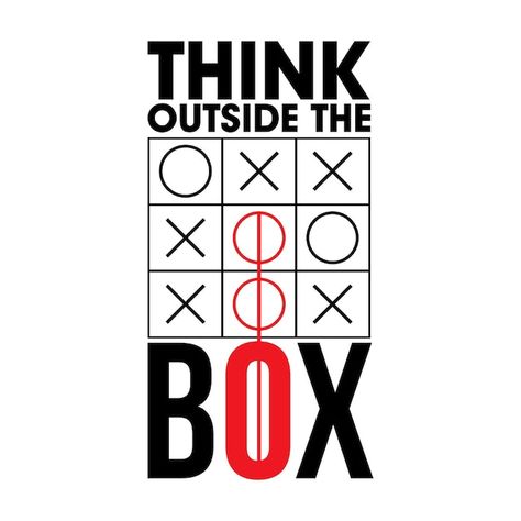 Think outside the box. motivational quot... | Premium Vector #Freepik #vector #find-logo #logo-illustration #creative #logo Thinking Out Of The Box Illustration, Think Out Of The Box Design, Box Drawing Ideas, Think Outside The Box Art, Box Typography, Box Drawing, Motivational Tshirt, Sagittarius Quotes, Graphic Wall