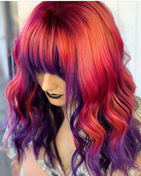 Pulp Riot Hair Color on Instagram: “@cicelydoesmyhair is the artist... Pulp Riot is the paint.” Haircolor Ideas, Vivid Hair, Sunset Hair, Pulp Riot Hair Color, Vivid Hair Color, Pulp Riot Hair, Dyed Blonde Hair, Pulp Riot, Unique Hair