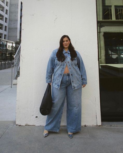 Denim Outfit Plus Size, All Denim Outfits, Feminine Casual, Outing Outfit, Plus Size Looks, Plus Size Fall Outfit, Style Inspiration Casual, Denim On Denim, Moda Plus