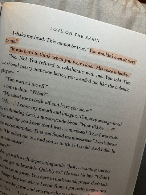 Love On The Brain Quotes, Aesthetic Book Photos, Ali Hazelwood Books, Brain Quotes, Brains Quote, Best Romantic Comedies, Books Annotations, Annotating Books, Annotated Books