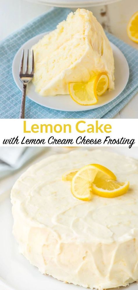 Lemon Layer Cake with Lemon Cream Cheese Frosting Lemon Cake With Lemon Cream Cheese Frosting, Lemon Cake Lemon Frosting, Lemon Cake Sallys Baking, Lemon Velvet Cake With Lemon Cream Cheese Frosting, Lemon Cream Cheese Frosting Cake, Lemon Creme Cake Recipe, Lemon Flavored Cake, How To Make Lemon Cake Recipes, 3 Layer Birthday Cake For Women