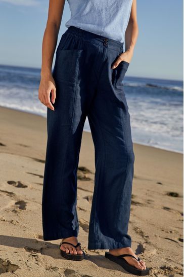 Navy Linen Pants Outfit, Wide Leg Linen Pants Outfit, Blue Linen Pants Outfit, Linen Trousers Outfit, Navy Blue Linen Pants, Blue Linen Trousers, Navy Linen Pants, Blue Linen Pants, Linen Pants Outfit