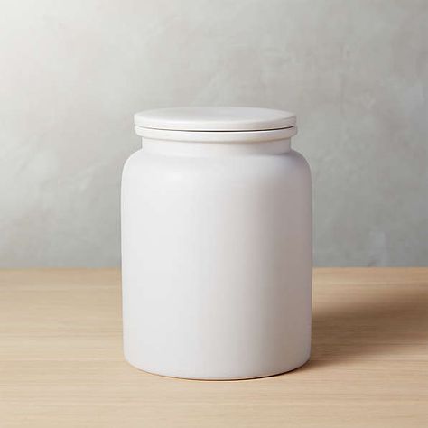 modern kitchen canisters | CB2 Modern Kitchen Canisters, Tea And Coffee Canisters, Coffee Canisters, Ceramic Kitchen Canisters, White Canisters, Hidden Pantry, Kitchen Pantry Ideas, Kitchen Fridge, Coffee Canister