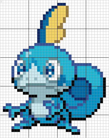 Sobble Pokemon Pixel Art Pattern Sobble Pokemon Perler Beads, Sobble Pokemon, Pixel Art Maker, Pichu Pokemon, Hama Beads Pokemon, Pokemon Cross Stitch Patterns, Pokemon Cross Stitch, Pixel Art Pokemon, Pokemon Bead