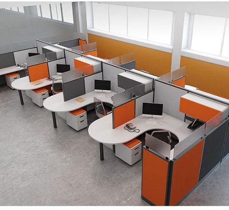 3 Person Desk Work Stations, Call Centre Office Design, Work Office Design, Call Centre, Corporate Interior Design, Commercial Office Furniture, Office Renovation, Yangzhou, Office Cubicle