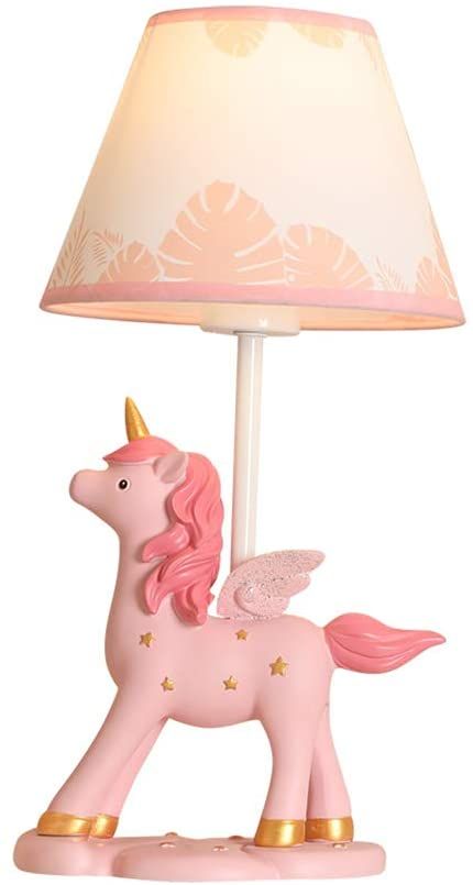 LITFAD Modern Bedside Table Lamp Girl Bedroom Unicorn Desk Light Resin 1 Light Animal Pink LED Reading Lamp with Plug in Cord for Bedroom Kids Room Office - Leaf - - Amazon.com Girls Bedroom Unicorn, Unicorn Desk, Modern Bedside Table Lamps, Bedroom Unicorn, Bedside Table Lamp, Modern Bedside, Modern Bedside Table, Nightstand Lamp, Bedroom Kids