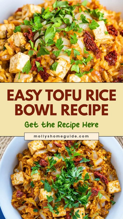 Discover the perfect balance of flavors and nutrients with our tasty tofu rice bowl recipe. This savory dish is not only delicious but also packed with protein, making it a great vegetarian meal option. With a medley of fresh vegetables and fragrant spices, this dish is sure to satisfy your cravings while keeping you feeling full and energized throughout the day. Try our tofu rice bowl recipe today for a wholesome and flavorful dining experience that will leave you wanting more! Crispy Tofu Rice Bowl, Tofu Nourish Bowl, Tofu And Rice Recipes, Tofu Bowl Recipe, Cooking With Tofu, Tofu Rice Bowl, Tofu And Rice, Ways To Cook Tofu, Great Vegetarian Meals