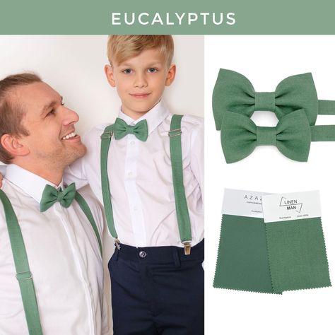 Boys Suspenders Outfit Wedding, Suspenders Outfits, Green Braces, Groom Suspenders, Green Suspenders, Pocket Square Size, Grooms Men, Green Bow Tie, Eucalyptus Green