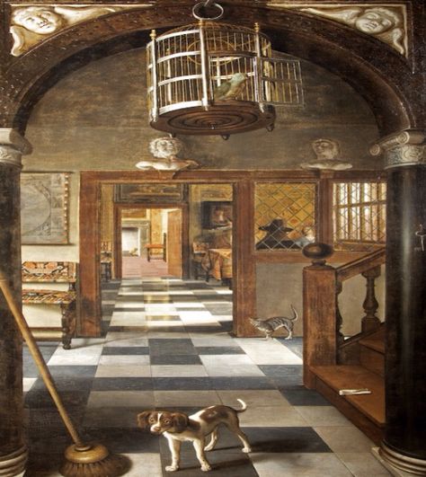 View of a Corridor. Samuel van Hoogstraten Pieter De Hooch, History Infographic, Art Medieval, Galleria D'arte, Interior Paintings, Dutch House, Dutch Art, Dutch Golden Age, Art Theory