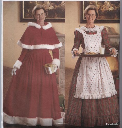 MRS CLAUS  Did I hear Gingerbread Cookies...  Ms. 6 by MarcieEcks, $28.00 Mrs Santa Claus Costume, Mrs Claus Costume, Mrs Claus Outfit, Mrs Claus Dress, Dirndl Skirt, Santa Claus Costume, Dress Cape, Women's Sewing Pattern, Holiday Sewing