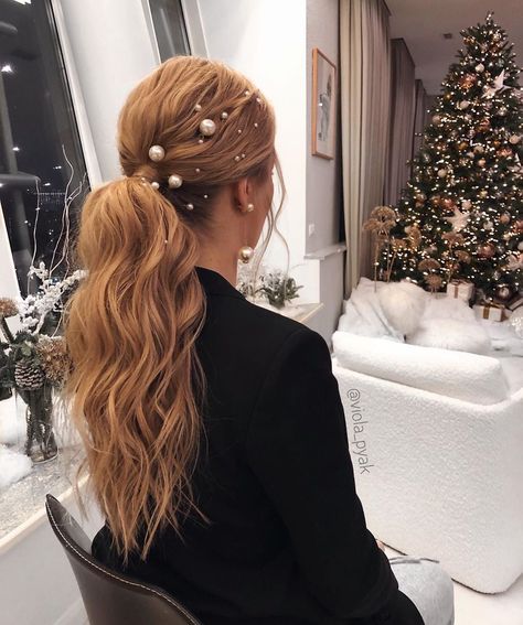 Wedding Ponytail Hairstyles, Wedding Ponytail, Hair Accessories Bun, Ghd Hair, Hair Cuffs, Glam Look, Hair Wear, Walking Down The Aisle, Wedding Hair And Makeup