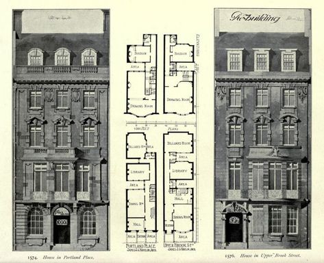 French Townhouse Floor Plan, Townhouse Floor Plans, Victorian House Plan, Victorian Apartment, Victorian House Plans, Architecture Mapping, Victorian Townhouse, London Townhouse, Building Drawing