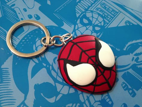 Spider Man Clay Ideas, Spider Man Clay Art, Spiderman Clay Ideas, Polymer Clay Spiderman, Spiderman Handmade Gifts, Spiderman Clay Art, Clay Spiderman, Spiderman Keychain, Salt Dough Crafts