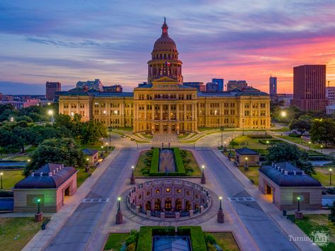 Texas State Capitol Building and Outdoor Rotunda by Christopher Sherman - TurningArt Texas Capitol Building, Texas Capitol, Texas State Capitol, Texas Longhorns Football, Longhorns Football, Lake Travis, Technology Industry, Famous Buildings, Building Architecture