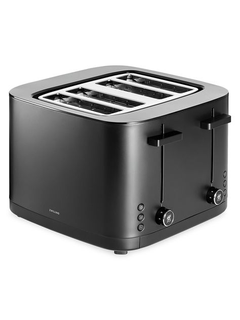 Shop ZWILLING J.A. Henckels Enfinigy Cool Touch 4-Slice 1.5" Slots Toaster | Saks Fifth Avenue Black Toaster, Stainless Steel Toaster, Burnt Toast, Club Sandwich, Easy Bread, Steel House, Slice Of Bread, Heating Element, Bagels