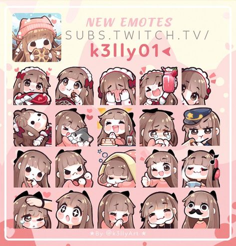 Emote Ideas, Art Mignon, Emoji Art, Drawing Expressions, Chibi Characters, Cute Anime Chibi, Kawaii Chibi, Chibi Drawings, Cute Chibi