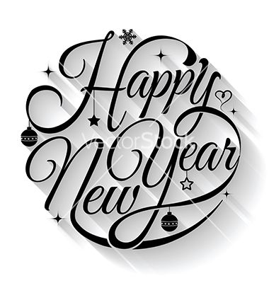 Happy new year typography. Text circle vector by sombatkapan on VectorStock® Happy New Year Lettering, Happy New Year Typography, New Year Letter, New Year Lettering, New Year Logo, Happy New Year Letter, New Year Typography, Happy New Year Text, New Year Text