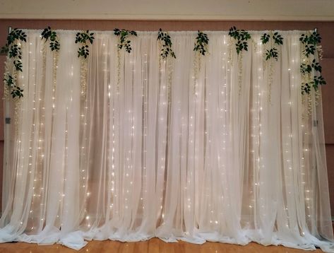 Floral Decor Backdrop, Wedding Ceiling Draping, Lighted Backdrop, Party Decor Backdrop, Baat Pakki, Tulle Lights, Tulle Backdrop, Buffet Catering, Photo Booth Backdrop Wedding