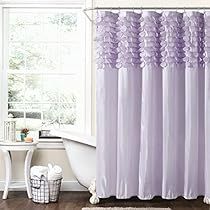 Teenager Bathroom, Trendy Shower Curtain, Purple Bathroom, Purple Bathrooms, Primary Bathroom, Bathroom Guest, Lush Decor, White Shower Curtain, Shower Liner