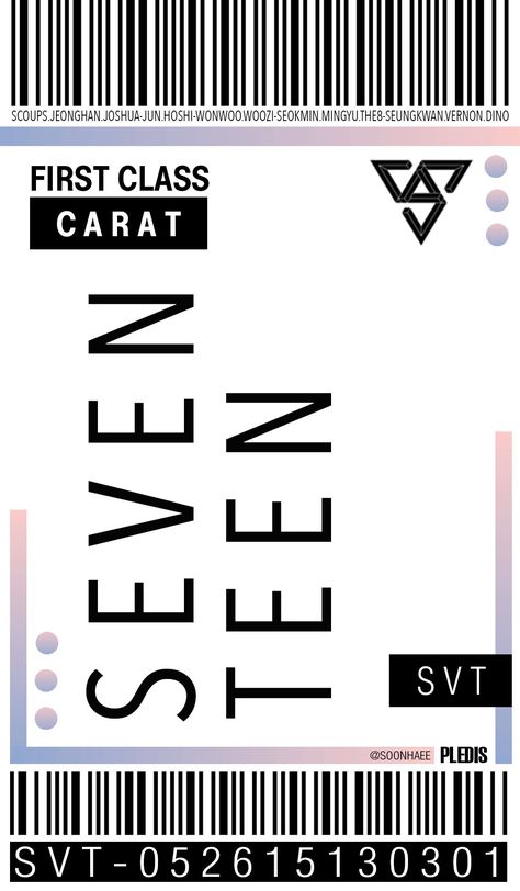 Seventeen Ticket, Concert Ticket Template, Animal Line Drawings, Seventeenth Birthday, Kpop Backgrounds, S.coups Seventeen, Seventeen Going Seventeen, Seventeen Album, Seventeen Wonwoo