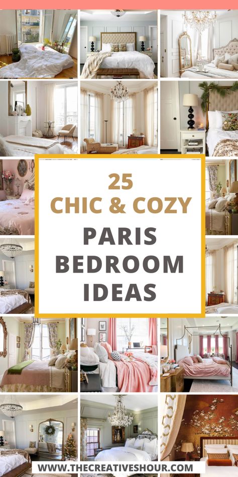 25 Super Chic Paris Bedroom Decor Ideas You Want To See Paris Bedroom Decor Ideas, Parisian Modern Bedroom, French Bedroom Aesthetic, Parisian Inspired Bedroom, French Chic Bedroom, Paris Bedroom Ideas, Parisian Style Bedroom, Parisian Chic Bedroom, Paris Bedroom Decor