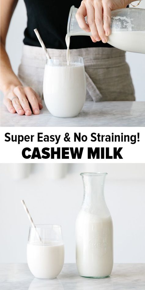 Cashew Milk Recipe, Nut Milk Recipe, Homemade Cashew Milk, Whole30 Vegan, Homemade Nut Milk, Vegan Milk, Photo Food, Cashew Milk, Dairy Free Milk