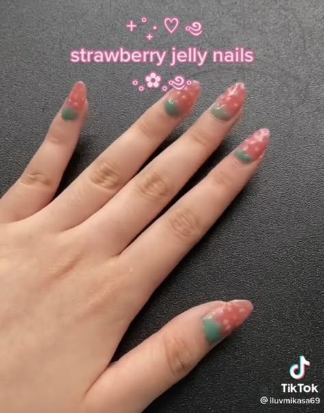 Jelly Strawberry Nails, Jelly Strawberry, Strawberry Nails, 2022 Nails, Nails Pretty, Strawberry Jelly, Clothing Shopping, Jelly Nails, Kawaii Nails