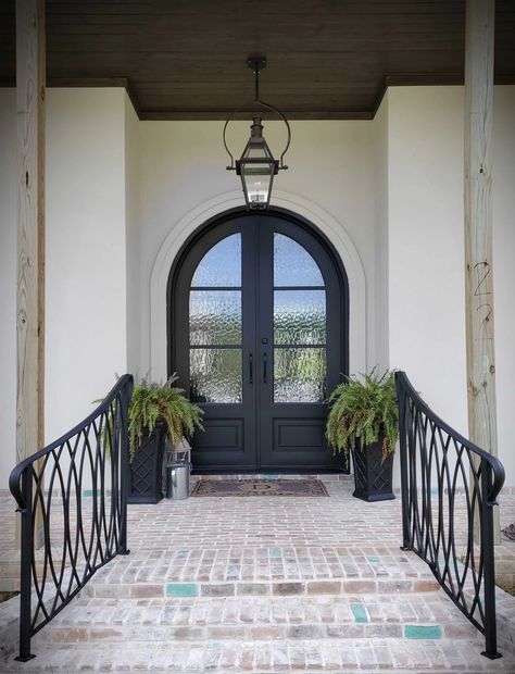 Double Front Entry Doors 8ft, Round Double Door, Iron Entry Doors Double, Rounded Double Front Door, French Double Doors Entrance Front Entry, Double Iron Doors Entrance Front Entry, Arched Double Front Doors, Iron Front Door Double, Mediterranean Facade