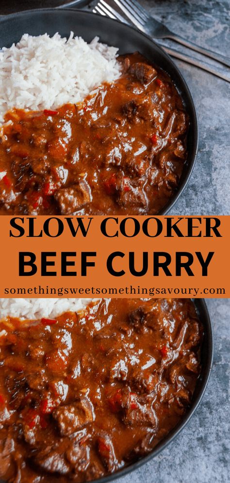 Chilled Soups, Slow Cooker Curry Recipes, Slow Cooker Beef Curry, Beef Chunks, Beef Curry Recipe, Slow Cooker Curry, Spicy Curry, Slow Cooker Recipes Beef, Delicious Family Meals