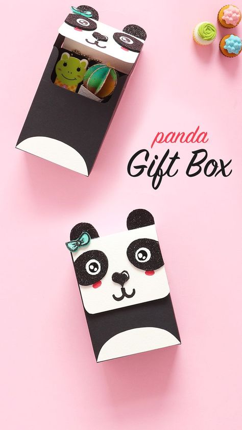 DIY Panda Gift Box 🐼 #diy #diyvideos #diycrafts #diytutorial #papercrafts #panda #giftbox #giftideas #gifting #gifts #craftideas #crafting #crafts #handmade #howto #tutorial | D.I.Yay | Diy Panda, Embossing Tool, 50k Views, Panda Gifts, Box Diy, Foam Sheets, Crafts Handmade, Craft Paper, Easy Gifts