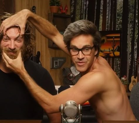 Good Mythical Morning Tattoo, Morning Tattoo, Link Neal, Good Mythical Morning, Rhett And Link, Funny Men, Lifelong Friends, Comfort People, Show Video