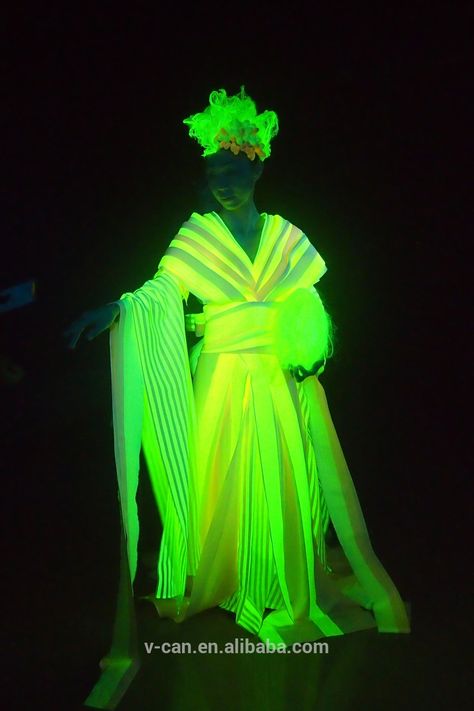 Magical Glowing Fabric, Photoluminescent Fabric, Green Glowing Color Fabric, Glow in the Dark, PLPF-509-4000, View glow in the dark dresses, V-REFLEX Product Details from Nanning V-Can Business Co., Ltd. on Alibaba.com Glow In The Dark Wedding, Glow In The Dark Dress, Dark Wedding Dress, Glow Costume, Dark Costumes, Party Dress Inspiration, Glow In Dark Party, Light Up Dresses, Outfit Ideas For Church