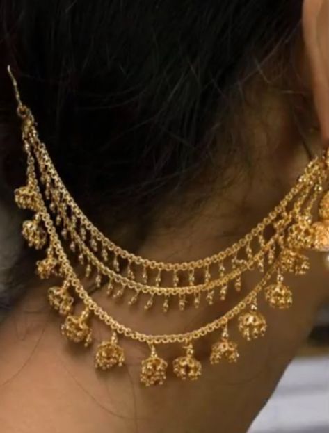 Gold Chempaswaralu Designs, Maatal Earring Gold, Maateelu Gold Designs, Champasavaralu Gold Designs Latest, Chempasaralu Designs Gold Latest, Mattal Designs Gold, Champa Swaralu Designs Gold, Champaswaralu Designs Gold With Grams, Chempa Swaralu Designs Latest