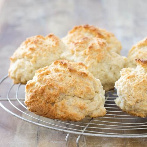 Cat Head Biscuits | America's Test Kitchen Recipe Cat Head Biscuits, Buttermilk Drop Biscuits, American Test Kitchen, Drop Biscuits Recipe, Cooks Country Recipes, Donut Toppings, Cookie Toppings, Chicken And Biscuits, America's Test Kitchen Recipes