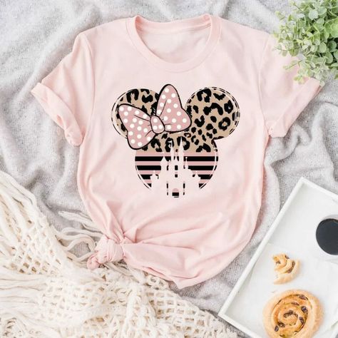 Cheetah Print Shirt, Cheetah Print Shirts, Minnie Mouse Shirts, Disneyland Vacation, Minnie Shirt, Disney World Shirts, Disney Ears, Minnie Ears, Disney Shirts