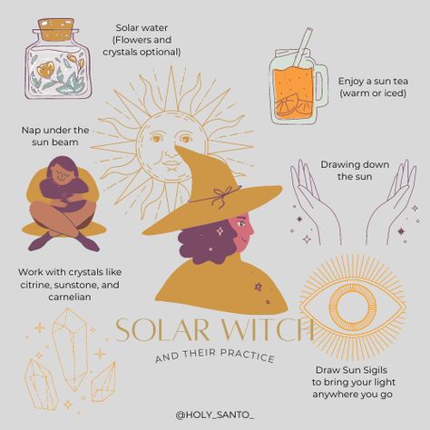 Sun Ritual Witchcraft, Solar Apprentice Witch, Solar Witchcraft, Solar Witch Aesthetic, Sun Witchcraft, Star Witchcraft, Cosmic Witchcraft, Sun Magick, Solar Witch