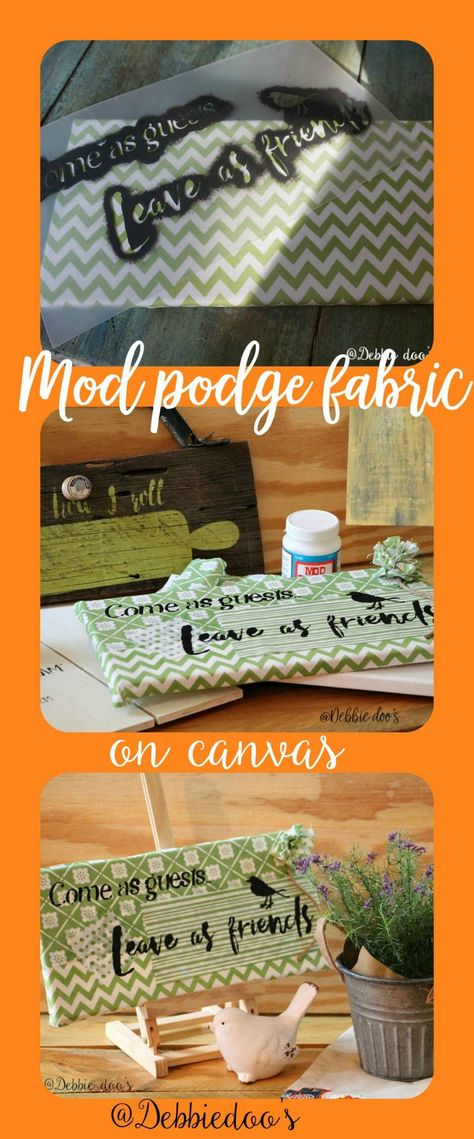 Modge Podge Fabric, Mod Podge Canvas, How To Mod Podge, Christmas Vinyl Projects, Different Crafts, Fabric On Canvas, Mod Podge Fabric, Mod Podge Projects, Craft Room Organization Diy