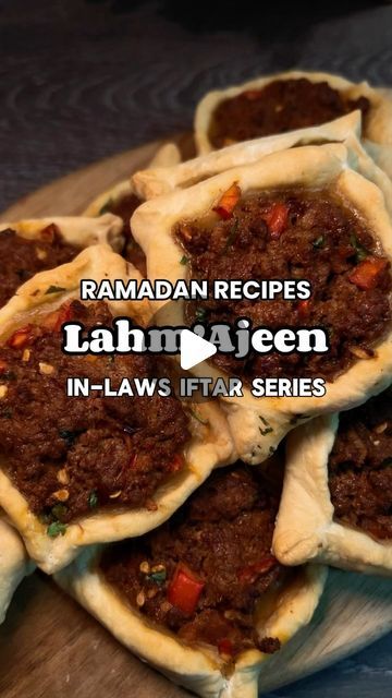 Khawla 🍉 | Halal Food, Recipes & Places to Visit on Instagram: "Episode 2 of Ramadan series. 

Today we’re making Lahm’Ajeen which is one of my childhood favourites and makes me feel extra nostalgic! 🥲

We’re going to start off by making a simple dough with these ingredients:

2 2/3 cups all-purpose flour, more as needed
1/2 tablespoon salt
1/2 tablespoon instant yeast
1 cup lukewarm water
1/2 tablespoon sugar
2 tablespoons olive oil
2 tablespoons plain yogurt

For the filling you’re going to combine the below:

1 pound ground beef
1 red bell pepper
2 roma tomatoes
2 tablespoons parsley
1 tablespoon garlic
2 jalapeños
2 to 3 teaspoons Aleppo pepper or
Paprika and chilli flakes 
1 tablespoon chili powder
1.5 teaspoon cumin
1 teaspoon coriander
1 teaspoon allspice
1 teaspoon salt
1/2 teasp Halal Food Recipes, Ramadan Series, Aleppo Pepper, Halal Food, Halal Recipes, Ramadan Recipes, Chilli Flakes, Roma Tomatoes, Plain Yogurt