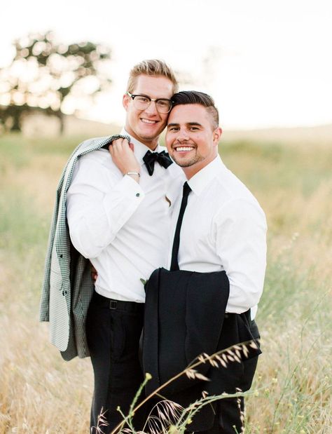 Outdoor Editorial, Floral Attire, Tom Ford Tuxedo, Gay Wedding Photography, Gay Wedding Photos, Groomsmen Style, Outdoor Wedding Inspiration, Lgbt Wedding, Wedding Announcement